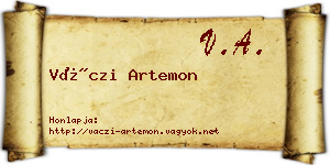 Váczi Artemon névjegykártya